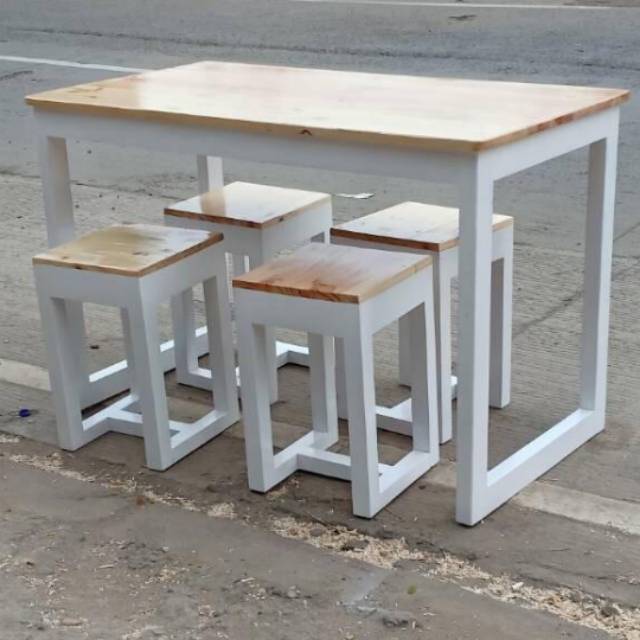 Meja kursi jati belanda kotak