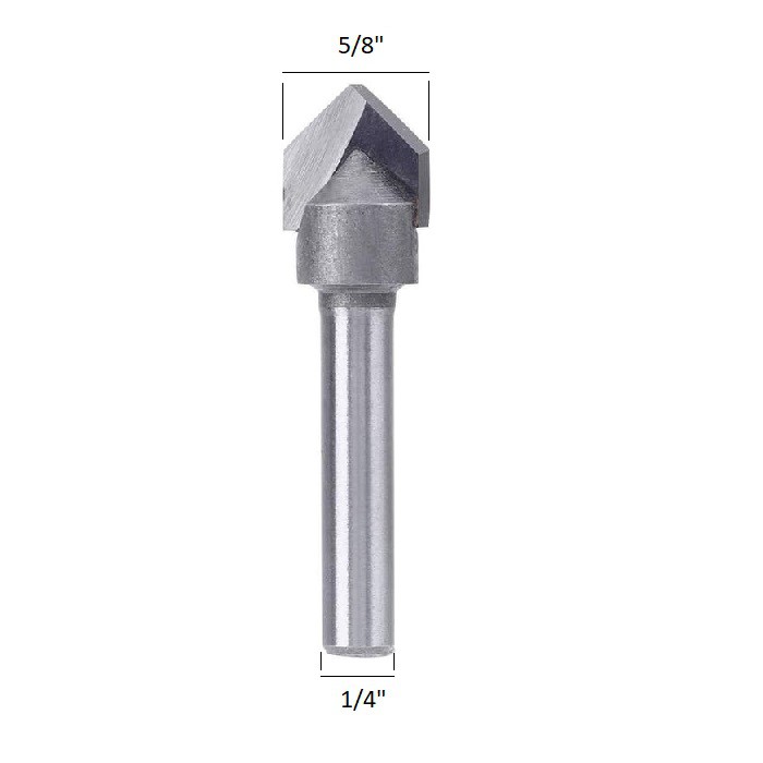 Mata Bor Router V Groove 90 Degree 16mm 0.625 inch Router Bit Trimming Milling Cutter -1RB05