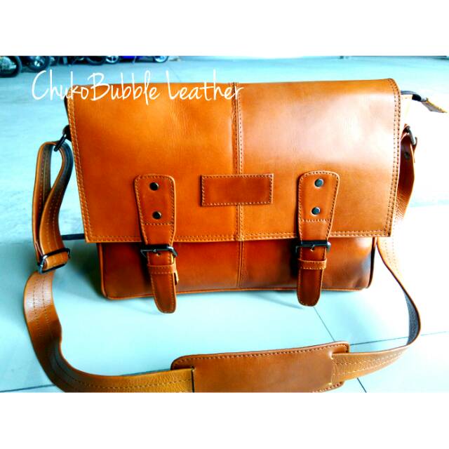 Tas laptop kulit tas selempang pria