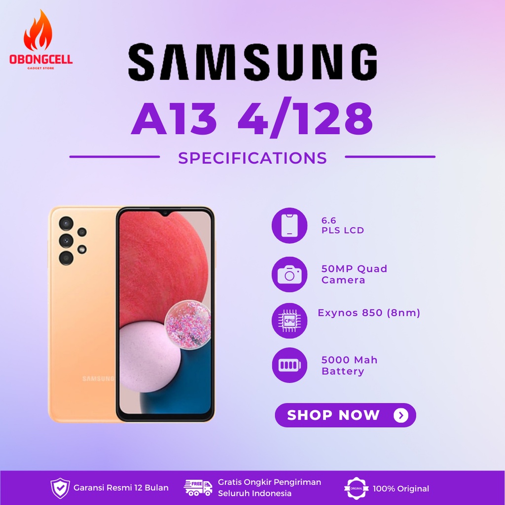 SAMSUNG GALAXY A13 6/128 GB GARANSI RESMI 1 TAHUN