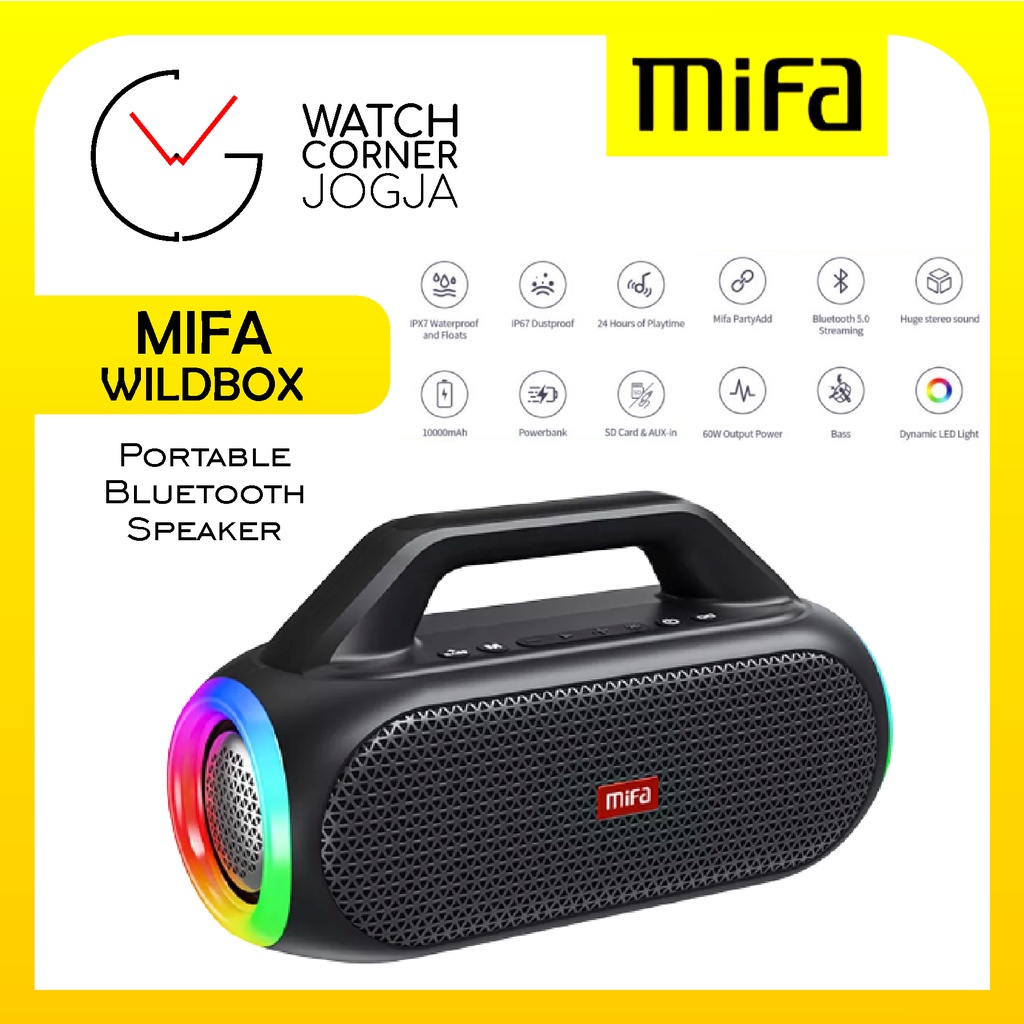 MIFA WildBox 60W Portable Bluetooth Speaker Bass+ IPX7 Waterproof BT 5.0 ORIGINAL GARANSI RESMI