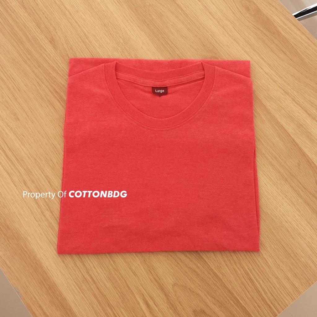KAOS POLOS PRIA MERAH RED MISTY TANGAN PENDEK UKURAN S-XL BAHAN TWOTONE 30S ORGINAL