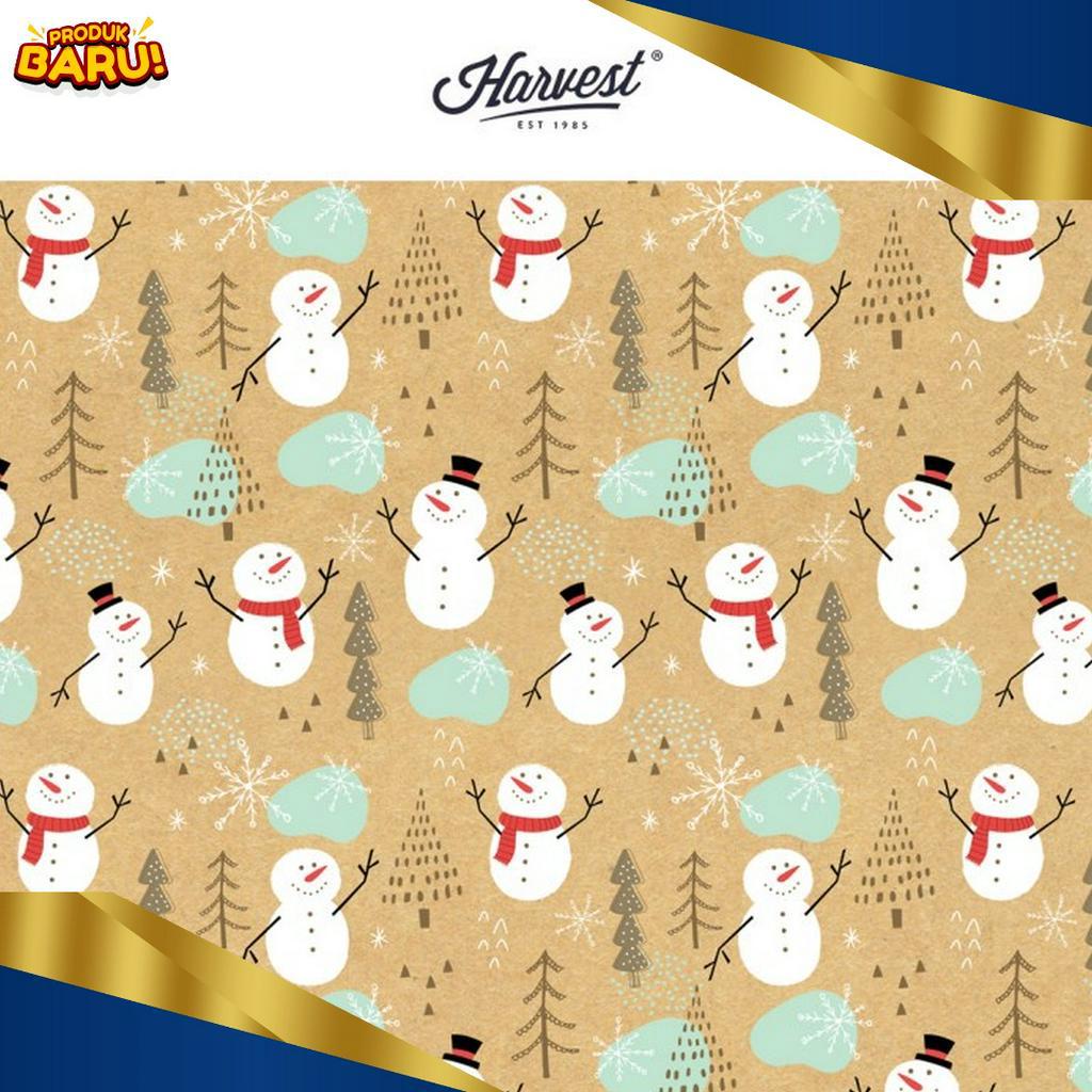 

HOT PRODUCT Kertas Kado Natal Harvest Wrapping Paper Xmas Shining Snowman