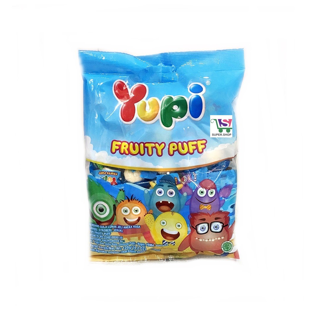 Yupi Fruity Puff Permen Jeli 120 Gram