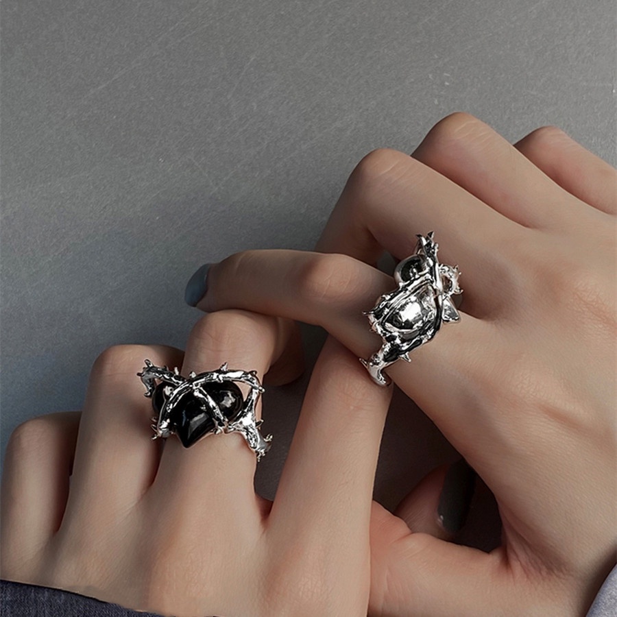 Fashion Ring Jewelry Trendy Alloy Heart Finger Ring for Women