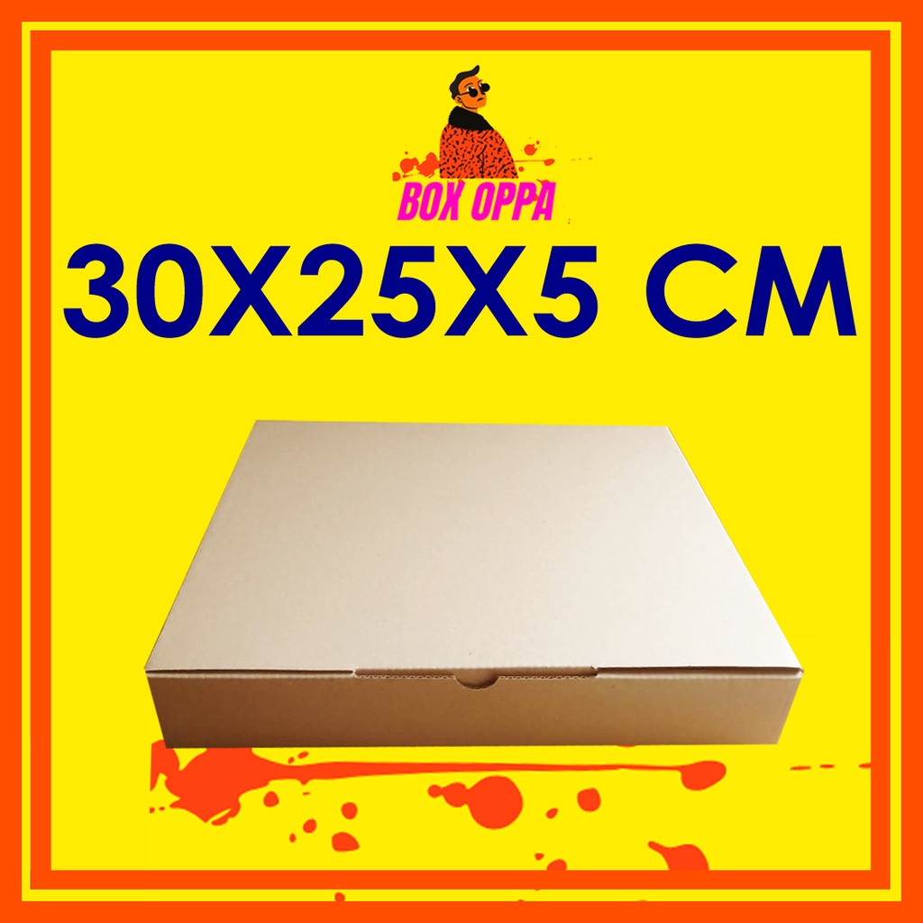 

Kardus Dus uk 30x25x5 cm (ECER) Die Cut Box Kotak Packing Aksesoris Baju Makanan Pizza Hijab Kue