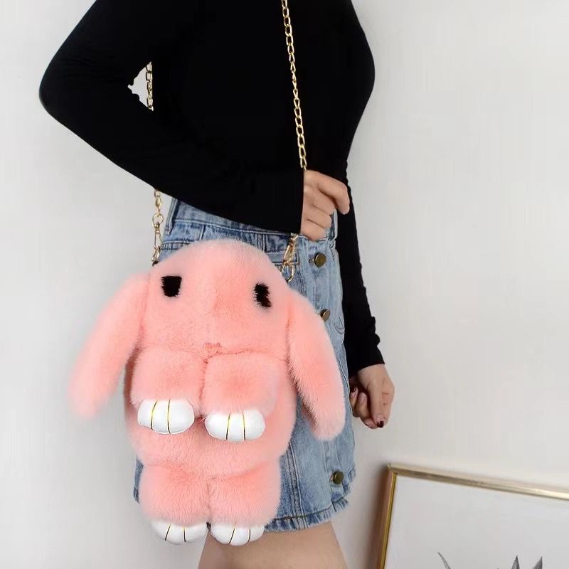 ❤❤ Tas Selempang Wanita Bulu Boneka Sleeping Rabbit KELINCI BOBO Imut Lucu Gemoy Lembut Halus Import Fashion Korea ❤❤