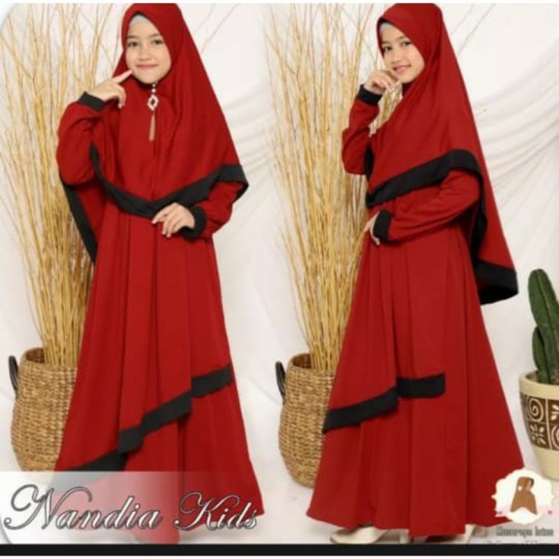 Gamis anak perempuan 2-13 tahun nandia kids