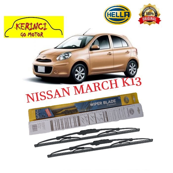 WIPER NISSAN MARCH K13 HELLA PREMIUM 21&quot; &amp; 14&quot; SEPASANG WIPER MARCH