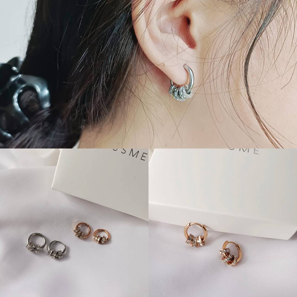 anting leodra model klip + box titanium anti karat