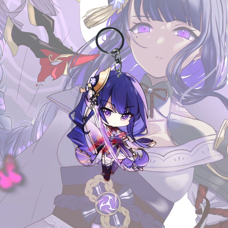 Keychain Genshin Impact Raiden Shogun  - Gantungan Kunci - Ganci - Gantungan Akrilik