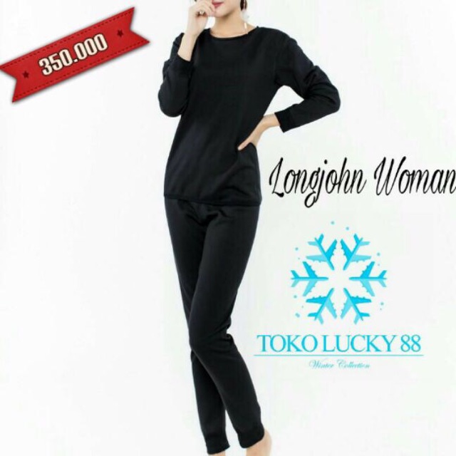 IMPORT MOLLAD Longjohn Thermal Gratis Topi Syal Piyama Thermal Baju Tidur Longjohn Wanita Pria lapis Bulu velvet musim dingin winter Long johns