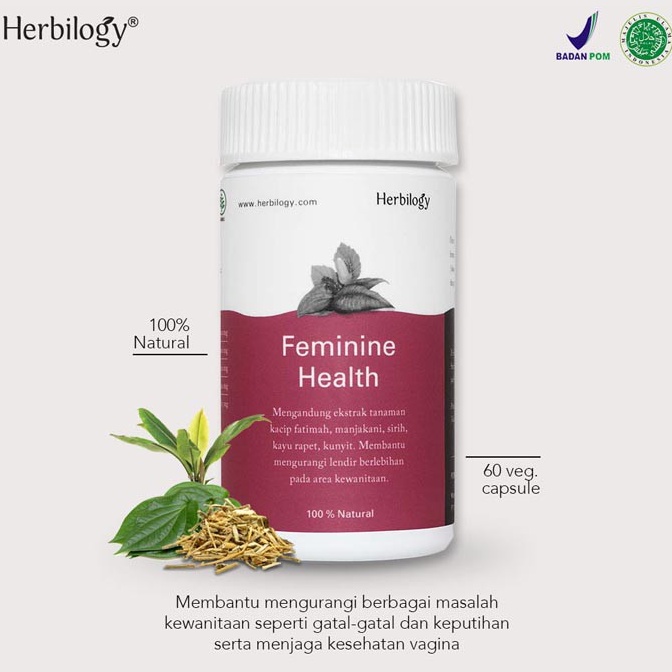 Herbilogy Feminine Health | Suplemen Herbal Kesehatan Kewanitaan BPOM 60 Caps/Btl