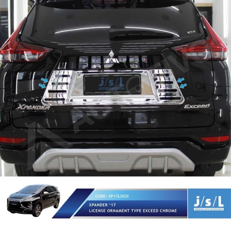 JSL License Ornament Xpander Lis Plat Type Exceed Chrome