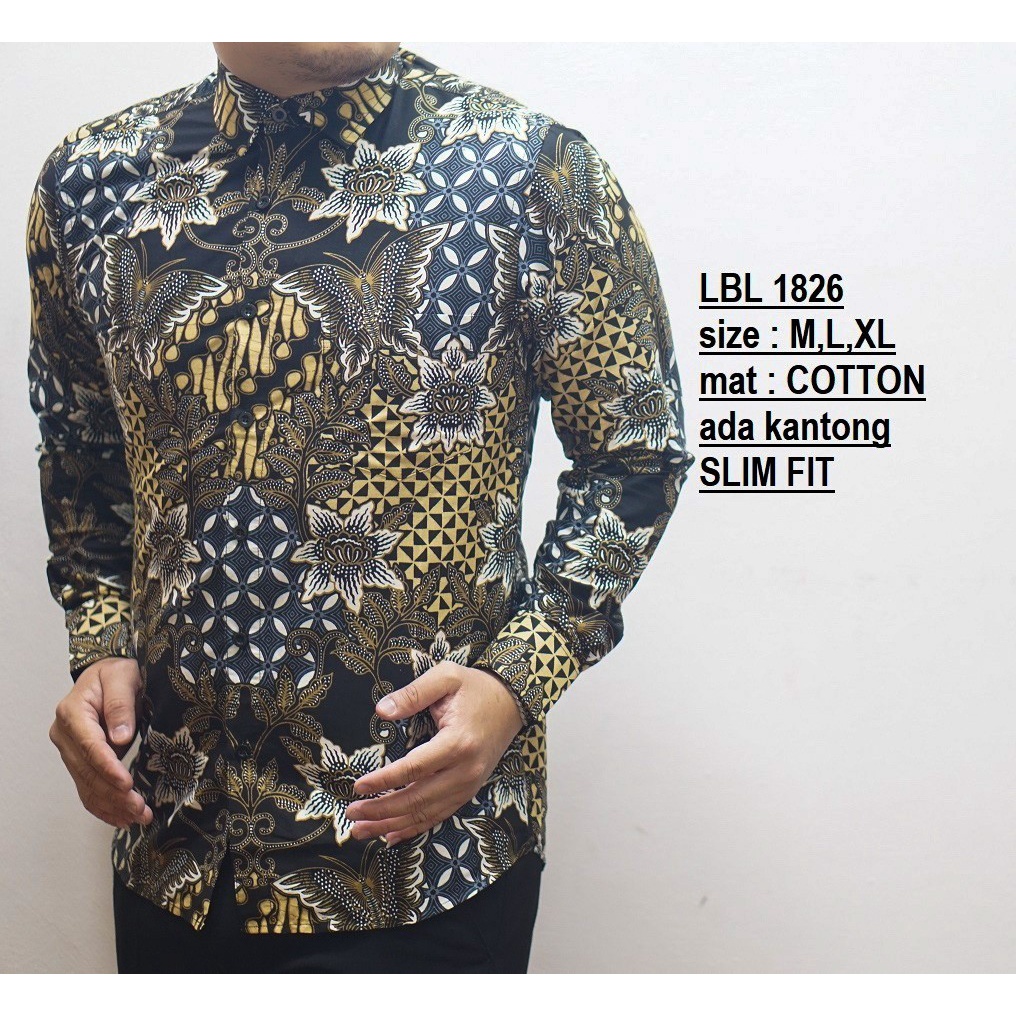 KEMEJA BATIK PRIA SLIM FIT BAJU BATIK PRIA SLIM FIT PREMIUM LBL1826