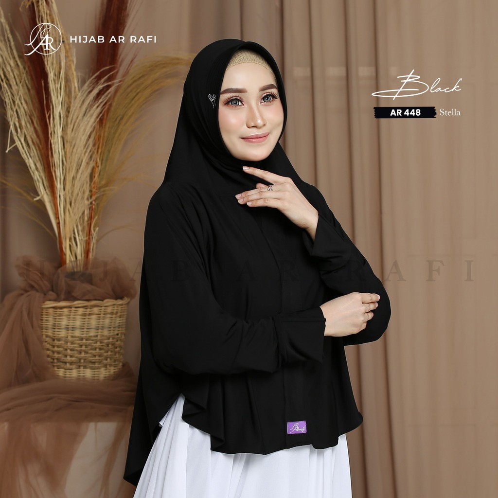 Hijab Arrafi 448 Terbaru 2020 Jilbab Bergo Instant Antem Kerudung Daily Simpel Lengan Tangan  AR 448-5
