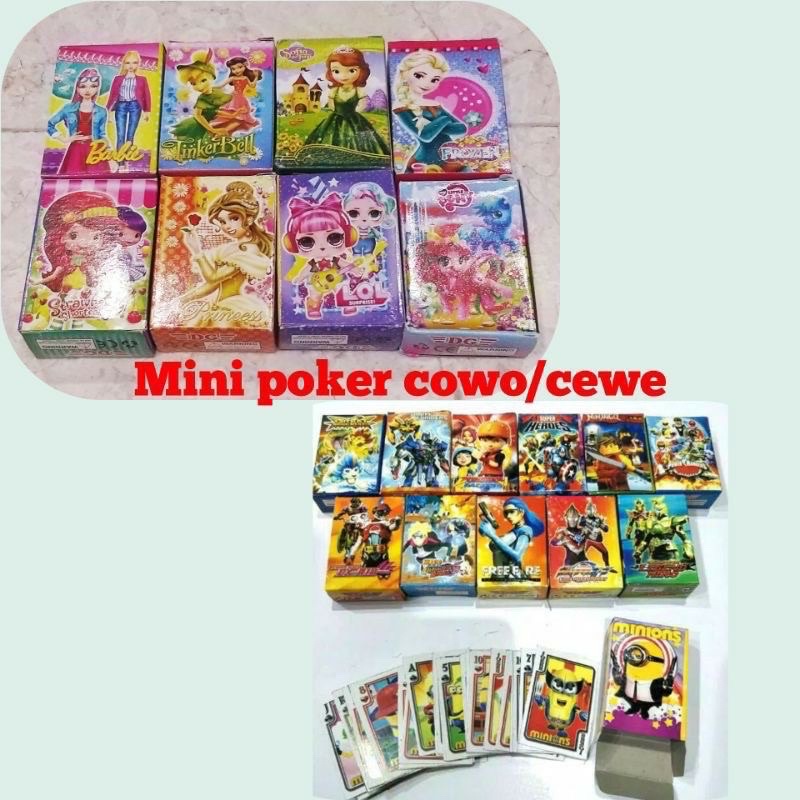 mainan kartu poker mini karakter / mainan kartu remi karakter / mainan anak murah