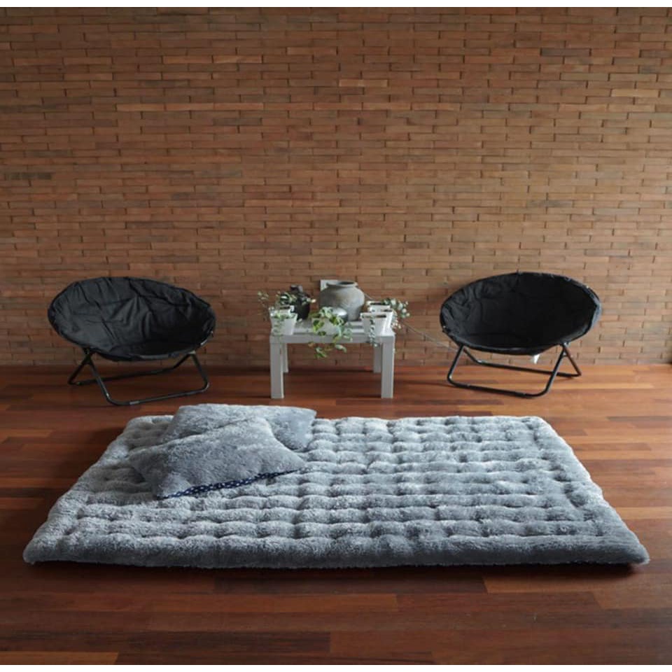 Kasur Lantai Karpet Bulu Gender Bonus 2 Bantal