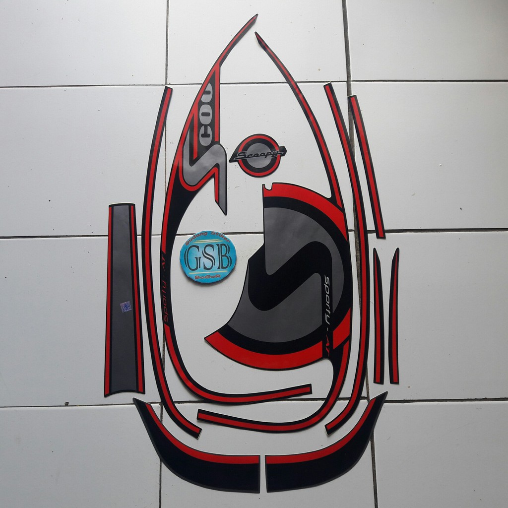 stiker motor honda scoopy sporty 2013 hitam