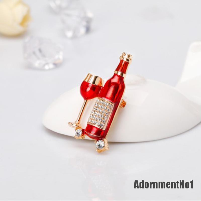 (Adornmentno1) Bros / Pin Bentuk Botol Red Wine Untuk Aksesoris Pakaian Pria / Wanita