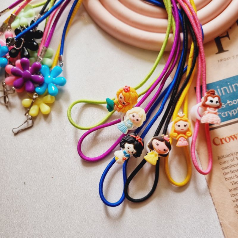 Konektor Masker Anak Perempuan Karakter Princess Tali Masker Anak Strap Konektor Masker Anak 2in 1