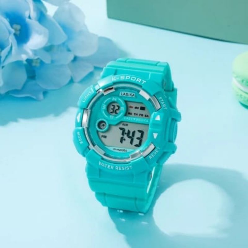 FREE BOX JAM TANGAN WANITA K SPORT ORIGINAL TAHAN AIR 50m BISA BUAT RENANG JAM TANGAN CEWEK DIGITAL TERBARU, JAM TANGAN KARET RUBBER WANITA DIGITAL SPORTY