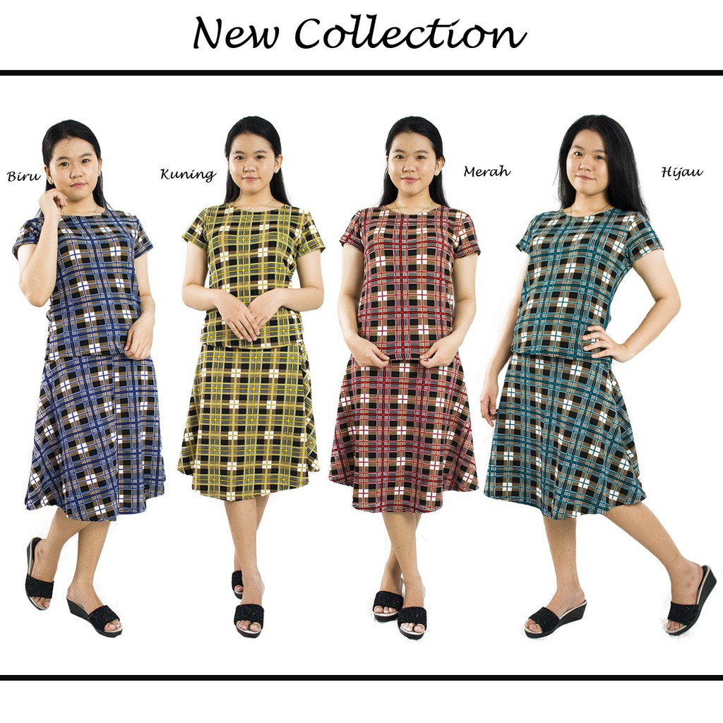 Stelan Blouse Parsya Rok Midi Payung Wanita