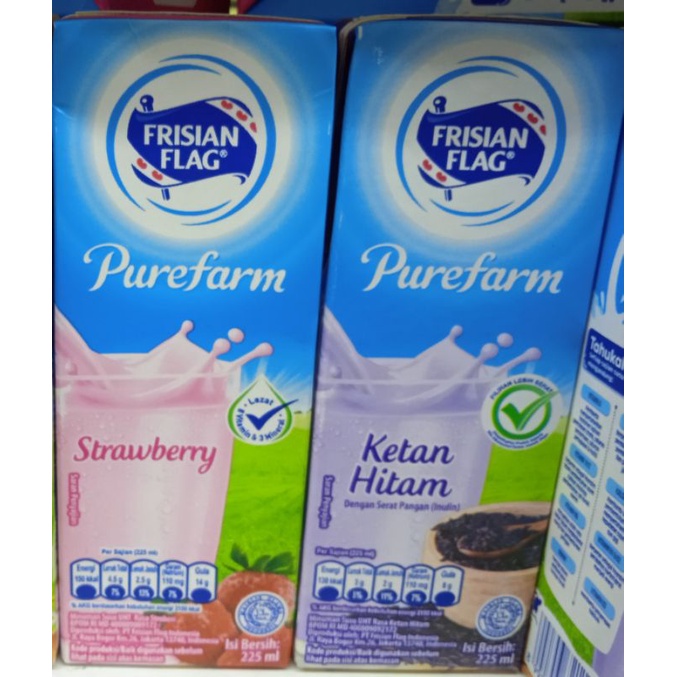 

Susu Frisian Flag Purefarm Rasa Strawberry dan Ketan Hitam 225 Ml