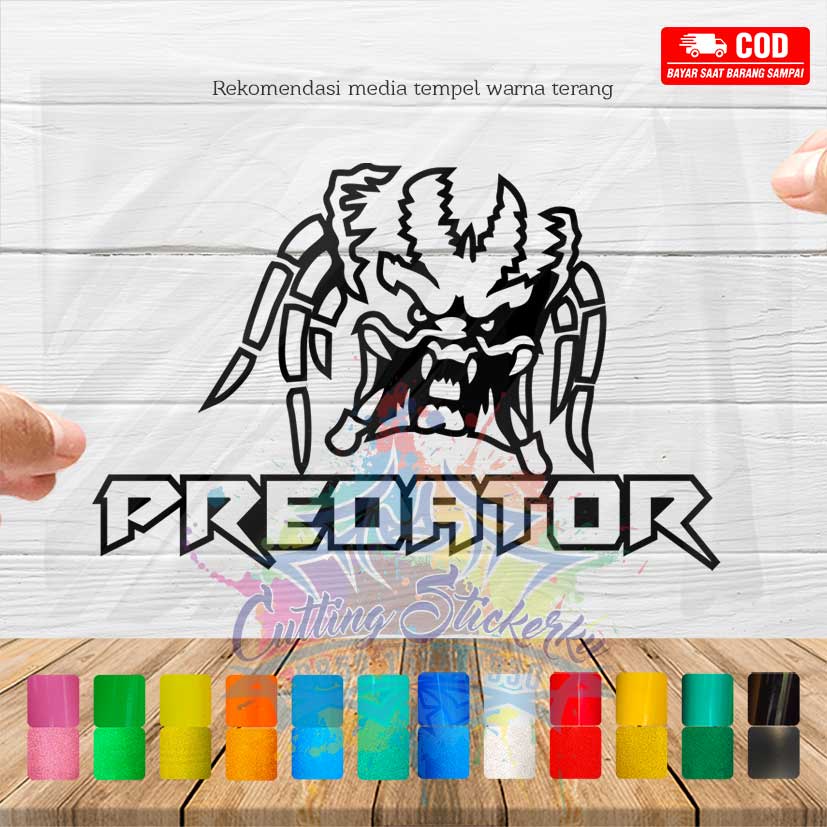 Cutting Stiker Predator Variasi Motor Mobil Sticker Timbul Keren Nyala Dasbor Spakbor Visor Body Kaca Helm Laptop Hologram Reflective Tahan Air Bodi Samping Nama Jepang Scoopy Vario Beat NMAX PCX Vespa Aesthetic Pickup Anime Windshield Kustom Modif