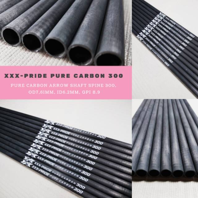XXX-PRIDE PURE CARBON 300 - Pure Carbon Arrow Shaft Spine 300 - Batang Full Karbon Olahraga Panahan