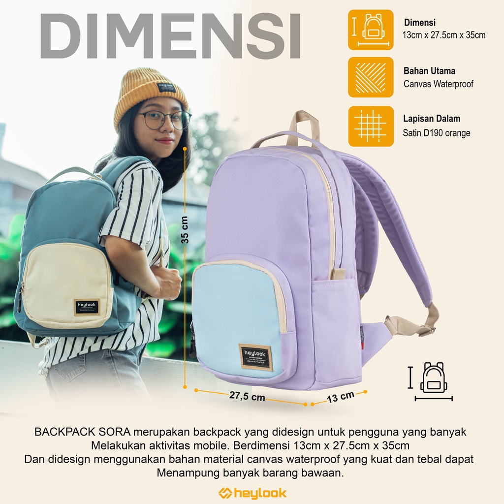 Tas Ransel Backpack Wanita Tas Ransel Sekolah Wanita Tas Kerja Wanita Casual Tas Punggung Wanita Canvas Waterproof