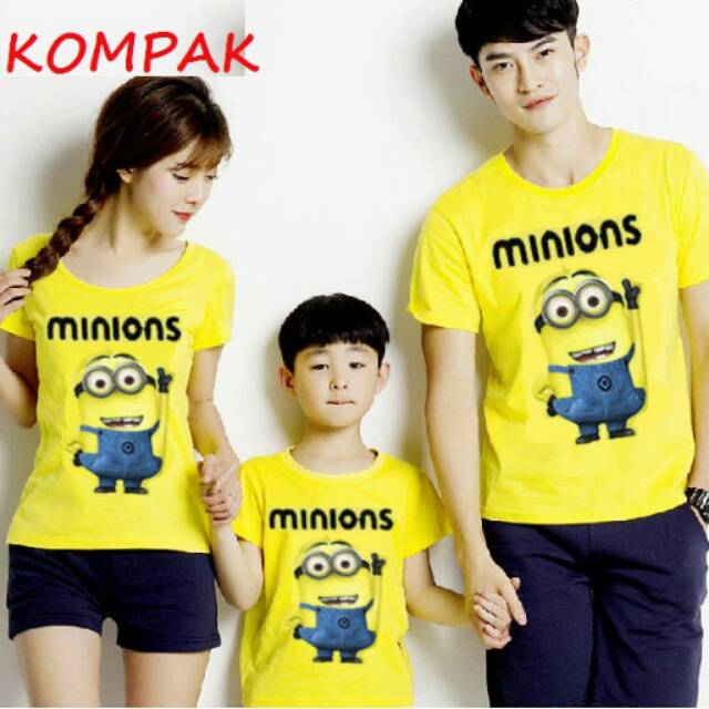  Kaos  Couple  Keluarga Minion Bob Shopee Indonesia 