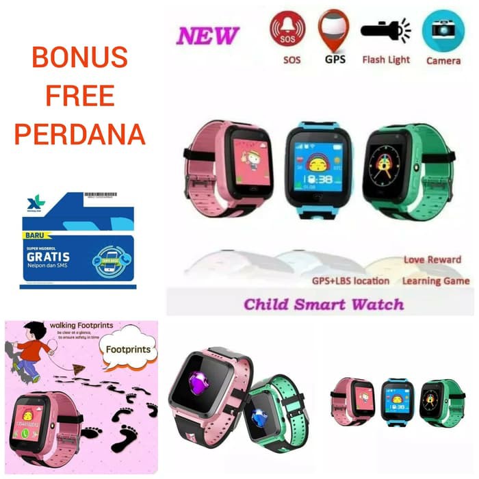 Smartwatch Gps Tracker Kids/Gps Watch - Jam Anak Ada Kamera & Sim Card - Merah Muda Ze33821