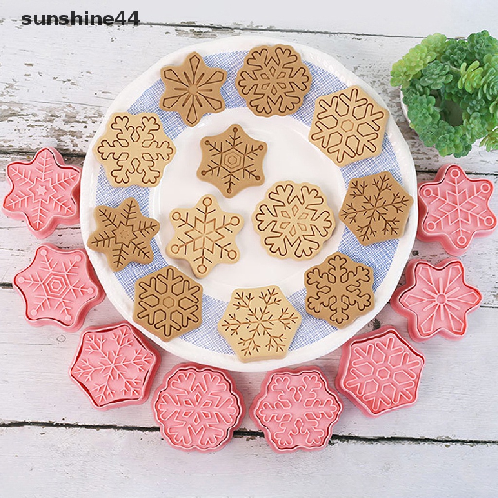 Sunshine 8Pcs / Set Cetakan Pemotong Adonan Kue Desain Snowflake Untuk Baking