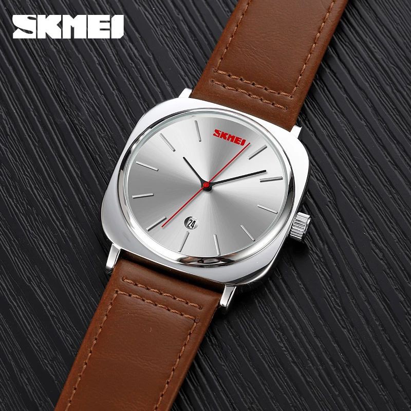 SKMEI 9266 Jam Tangan Pria Analog Chronograph Casual Quartz Tali Kulit WATCHKITE WKOS