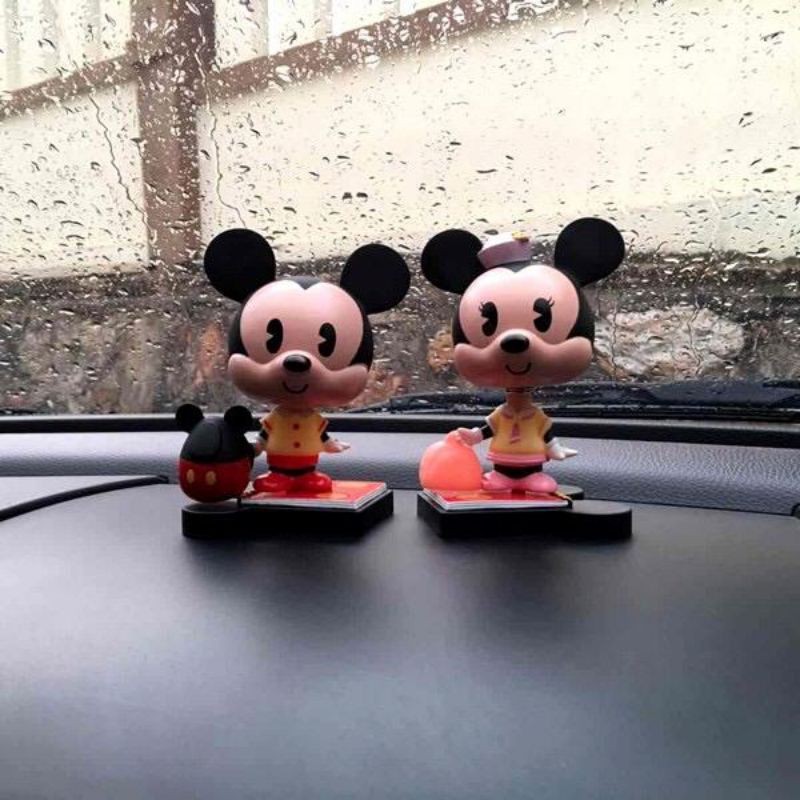 New Boneka Figure Miniatur Pajangan Mobil Mickey mouse Minnie Mouse Mini