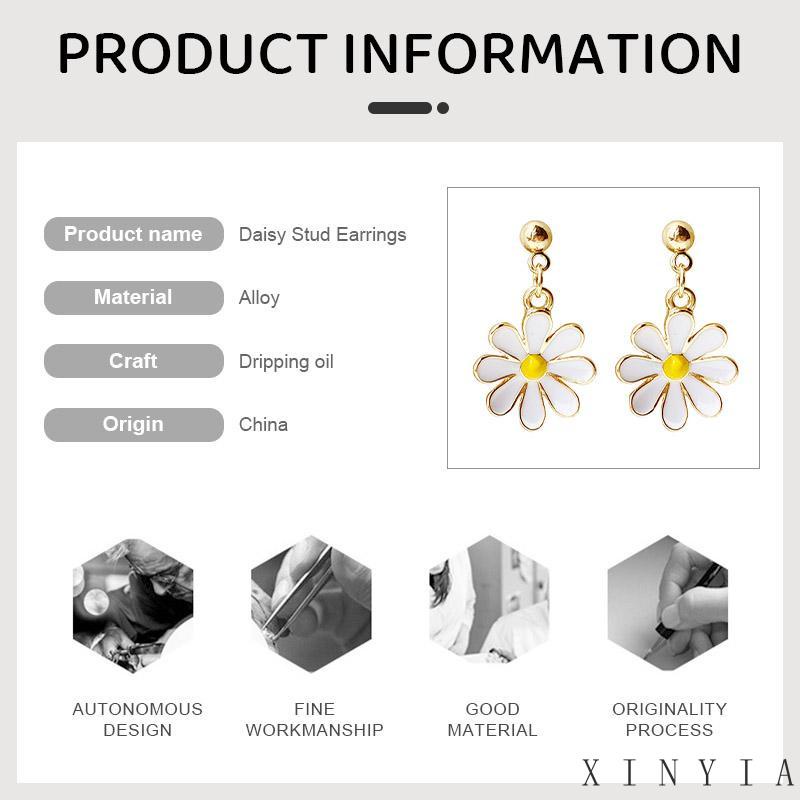 【COD】Anting korea Anting Stud 925 Silver cantik aksesoris wanita korean style trendy stylish  Bentuk Bunga Matahari Daisy