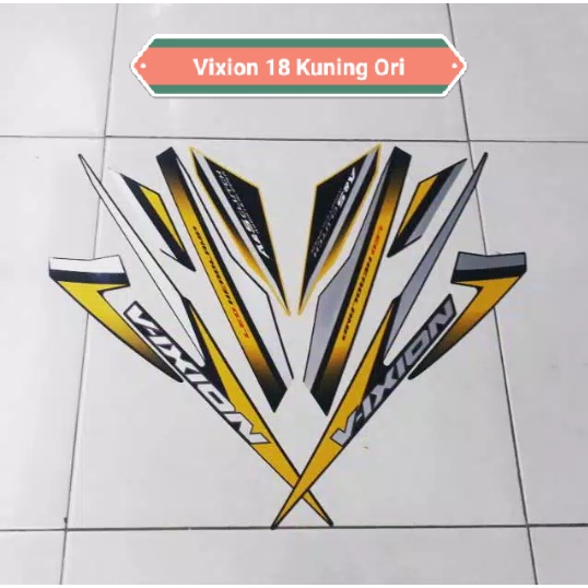 Stiker Striping Motor Yamaha Vixion 2018 Kuning Yellow