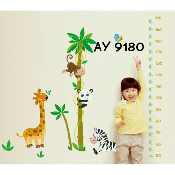 Promo Wall Stiker Uk.60x90 Wall Sticker Pengukur Tinggi Badan Zebra Jerapah