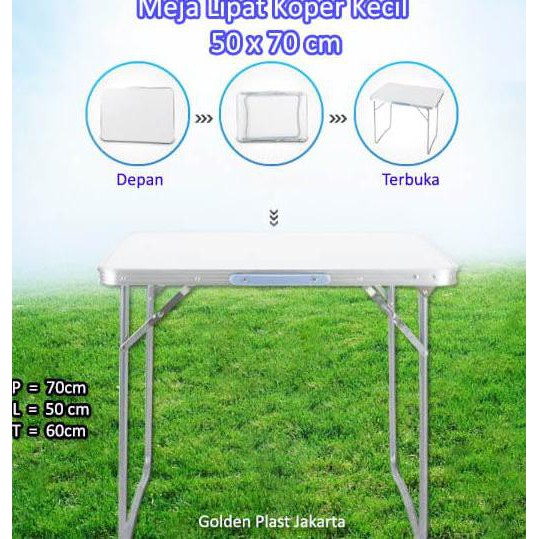 Meja Lipat Koper Kecil 50X70Cm Portable Praktis Simple Serbaguna Murah