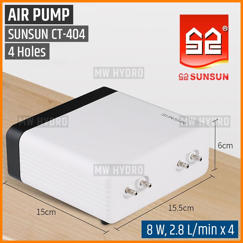 SUNSUN CT-404, Silent Air Pump, Aerator / Pompa Udara 4 Lubang