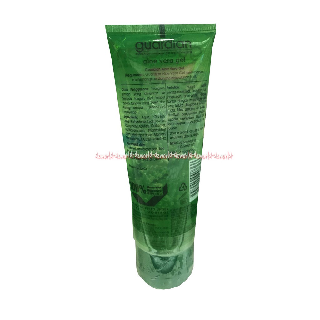 Guardian Aloe Vera Gel 100ml lidah buaya Aloevera Melembutkan Kulit &amp; Rambut