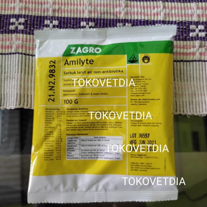 [[BISA COD]] Amilyte Zagro 100 gram serbuk larut air suplemen multivitamin ayam ORIGINAL
