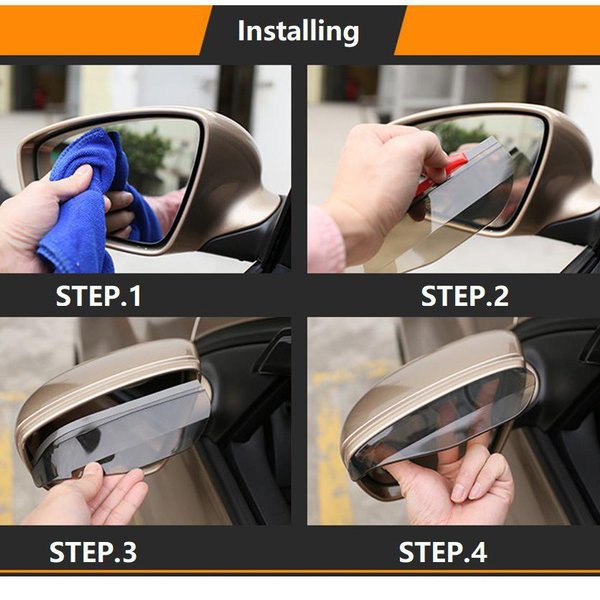 di jual     Pelindung Kaca Spion Mobil 2Pc Car Rearview Mirror Sticker Rain Eyebrow Weatherstrip