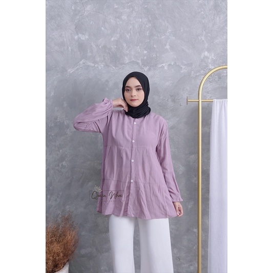 BLOUSE WANITA RAYON CRINKLE PREMIUM MADE CESI REKSA-Cesi Soft Lilac