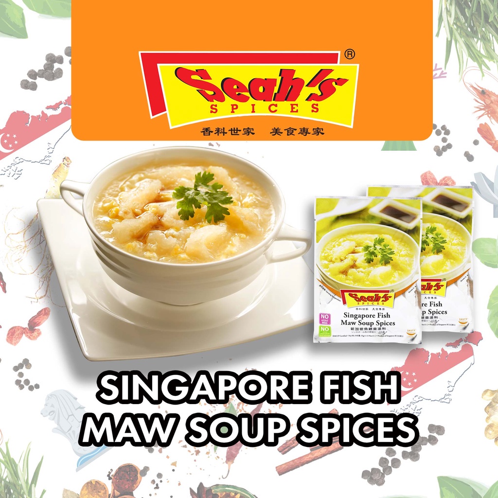

Seah Singapore Fish Maw Soup Spices NO MSG Bumbu Seah's Sup Hepio Hipio He Phio