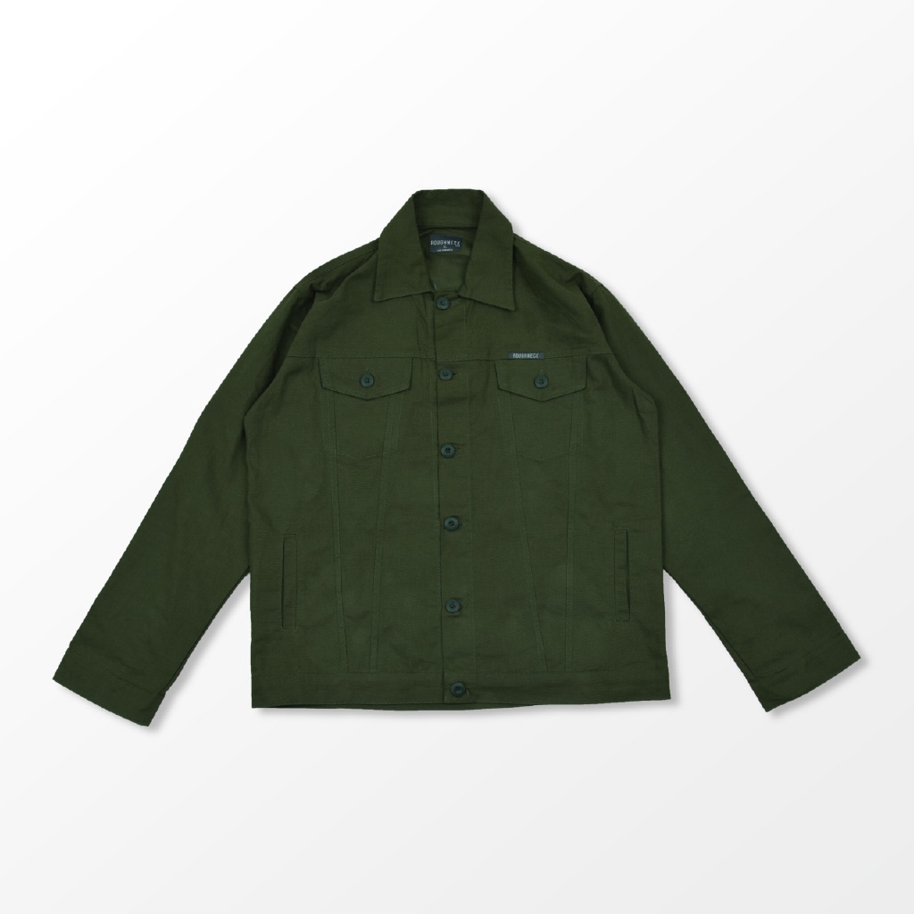 Roughneck Tj002 Dust Green Gorgeous Trucker Twill Jacket | Shopee Indonesia