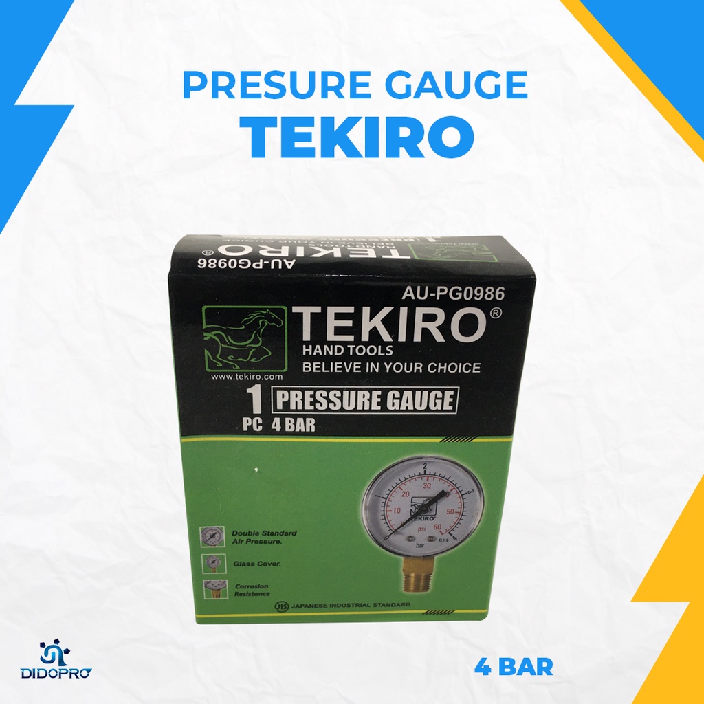 Preassure Gauge (Ukur Tekanan 2.5&quot;) 4 BAR 10 BAR TEKIRO