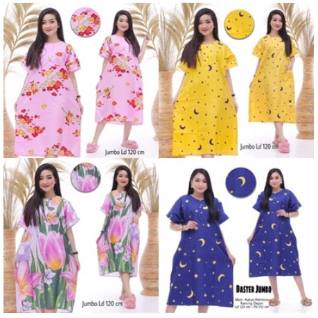 Daster Jumbo Wanita Bahan Katun Viscose Kancing Depan Busui Terbaru