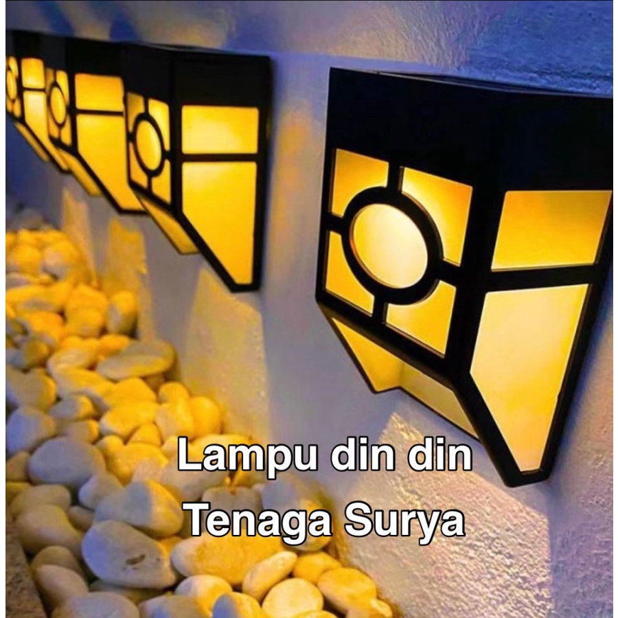 Lampu Tenaga Surya Dinding Wall Solar Lamp Sensor Warmwhite Waterproof